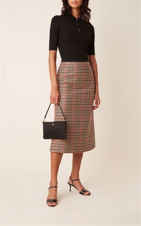 prada tartan skirt|prada nylon a line skirt.